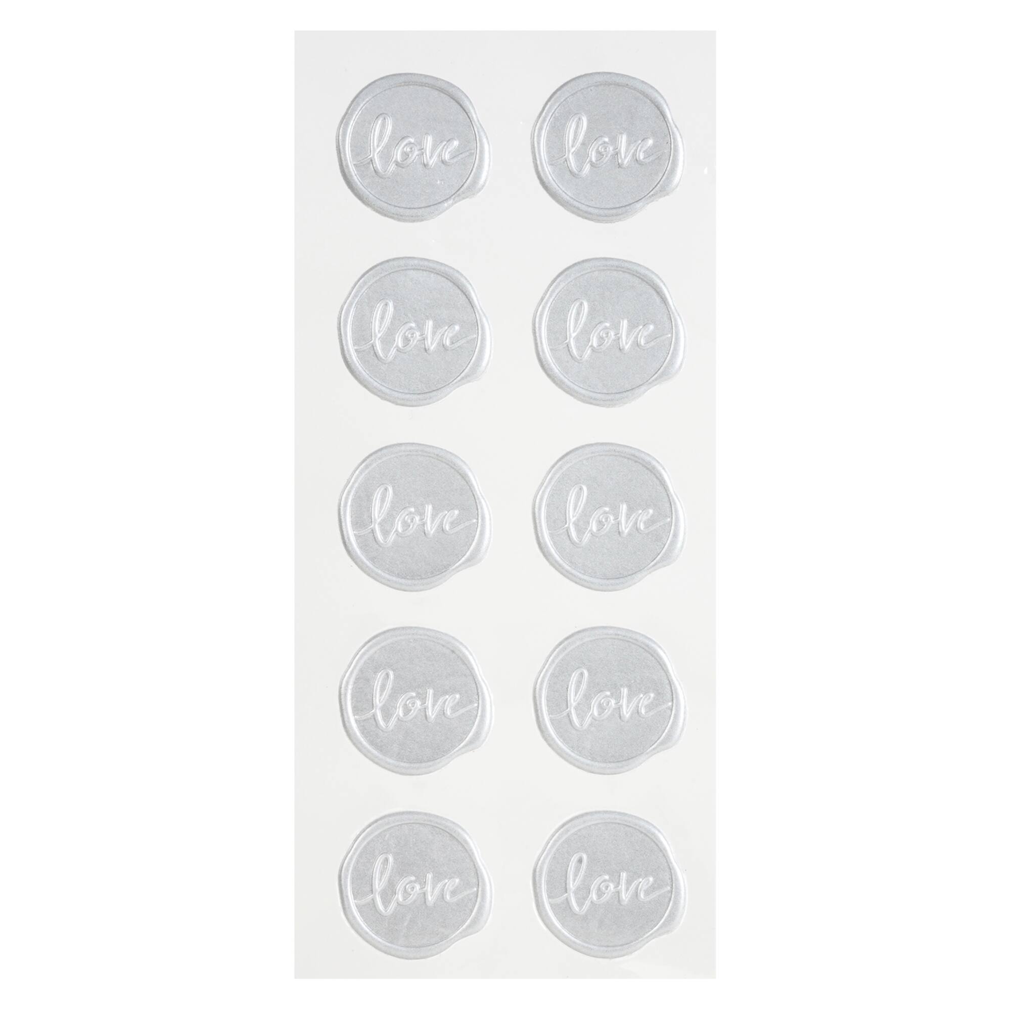 Silver Love Faux Wax Envelope Seals by Recollections™